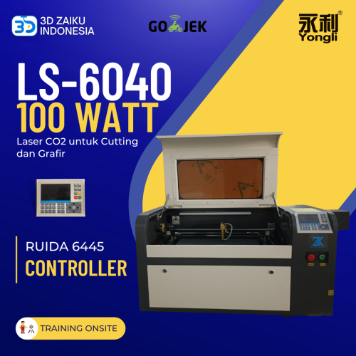 Zaiku CNC LS-6040 with 100 Watt Laser CO2 dengan Ruida Controller